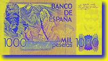 Achterzijde 1.000 pesetabiljet