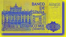 5 000 pesetás bankjegy hátoldala